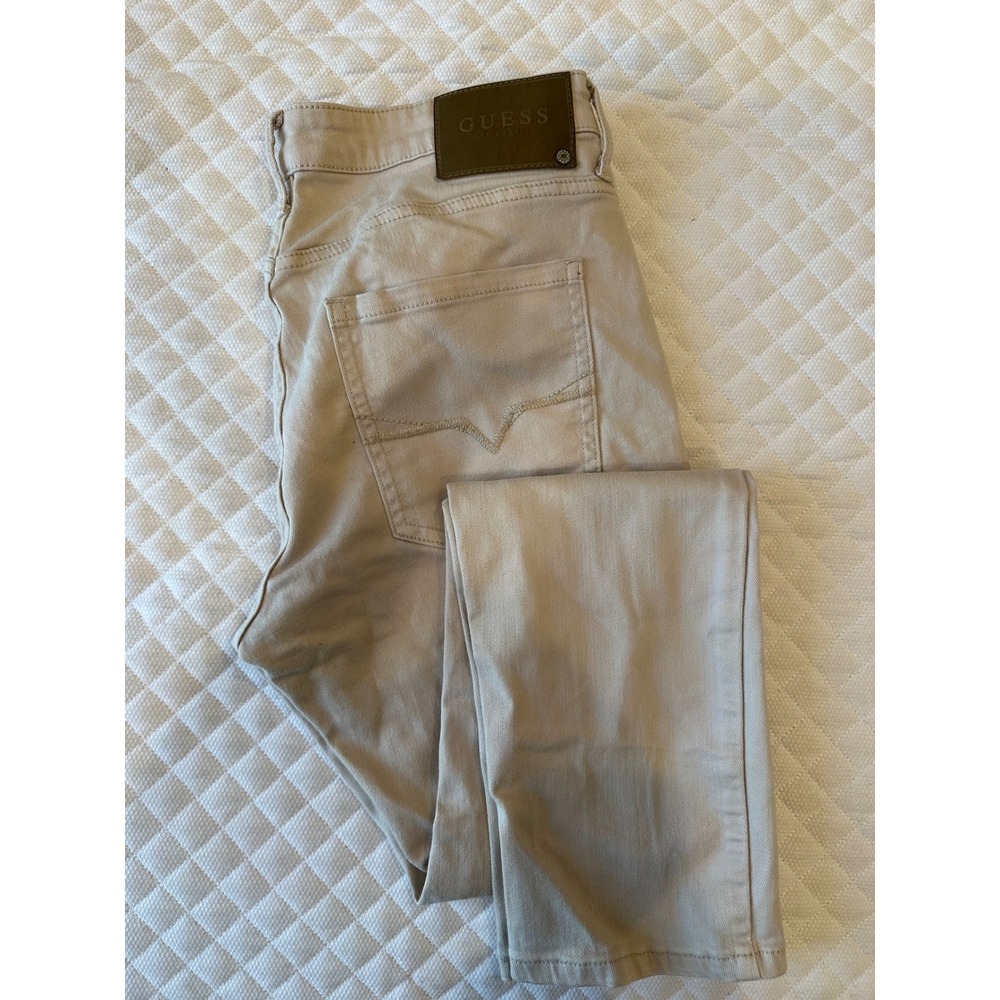 Guess Mens Scotch Fit Medium Rise Skinny Jeans Tan Khaki 32x30 XBO144D3191